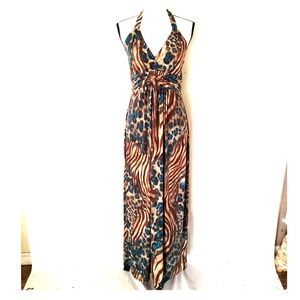 Muse Animal Print Maxi Dress size 8